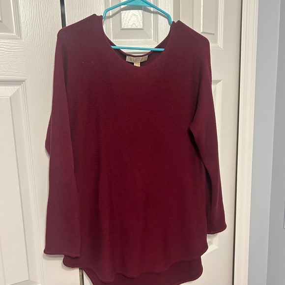 Michael Kors Deep Red Long Sleeve Top - Picture 1 of 4